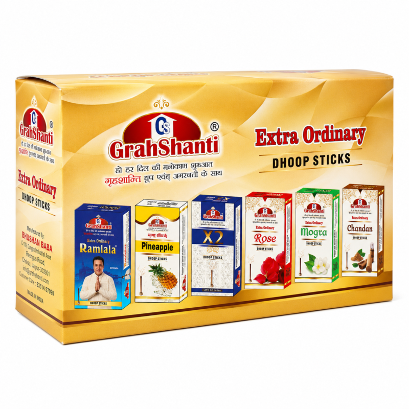 Grahshanti Dhoop Dry Stick Multi Fragrance (Pack of 12)