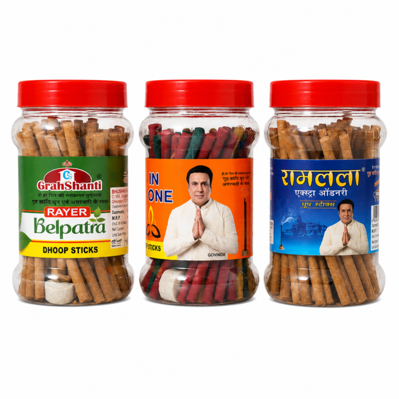 Grahshanti Dhoop Stick Jar Multi Fragrance (Pack of 3)