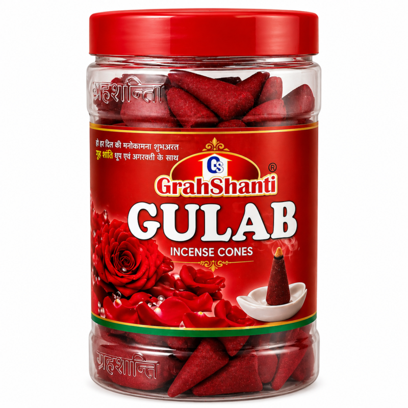 Grahshanti Gulab Dhoop Cones Jar