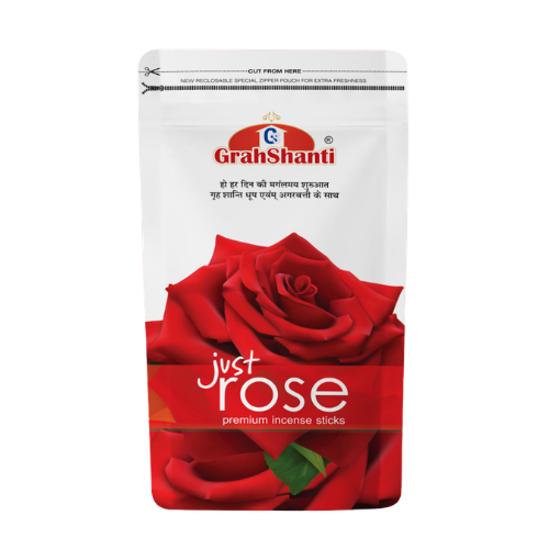 Grahshanti Just Rose Premium Incense Sticks Zipper (Pack of 7)