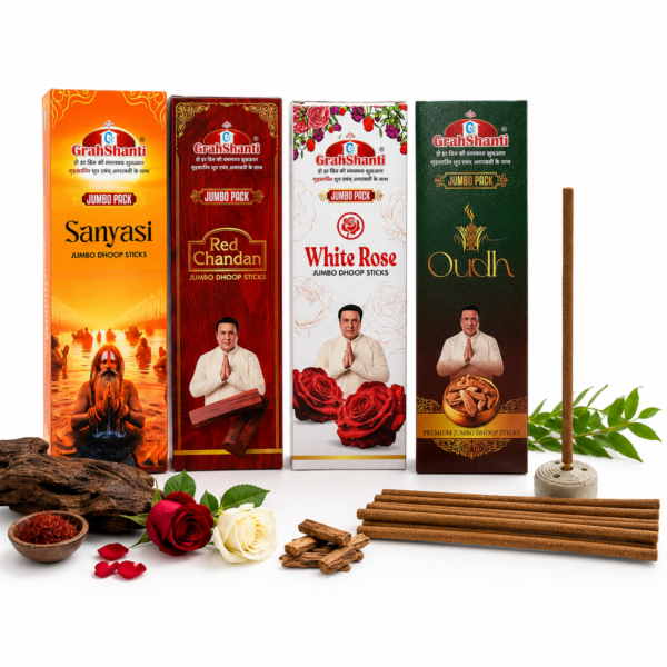 Bambooless Dhoop Sticks- Sanyasi, Red Chandan, White Rose, and Oudh